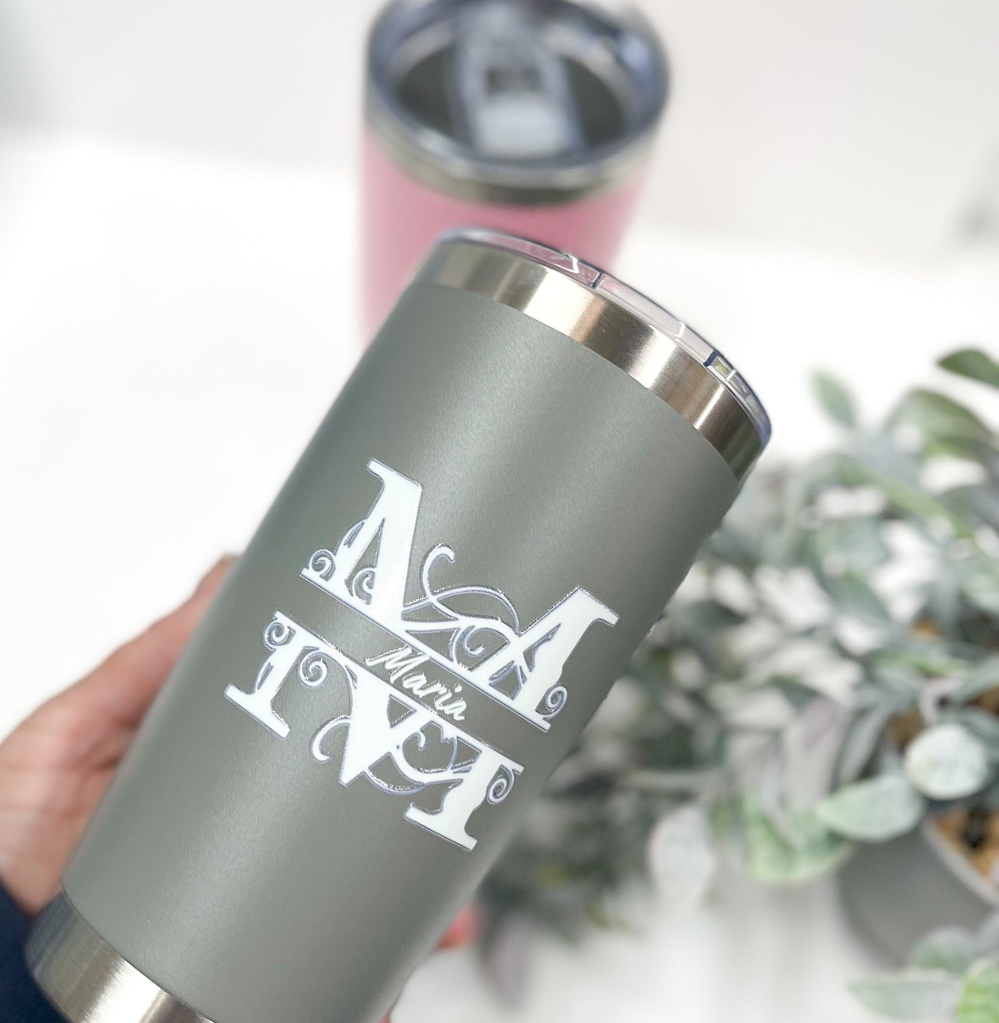 Monogram Insulated Thermos Travel Mum