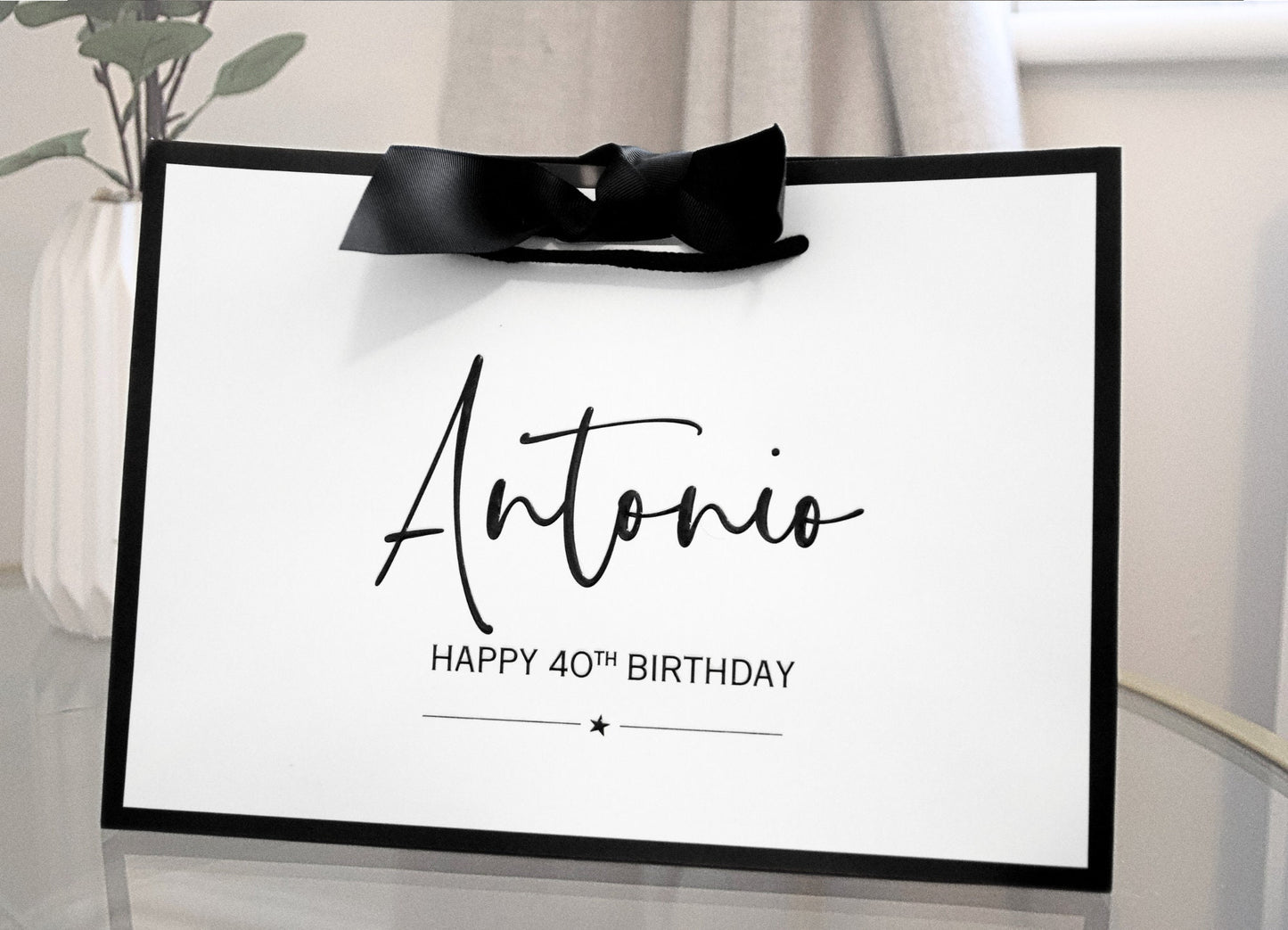 Black Border Birthday Gift Bag