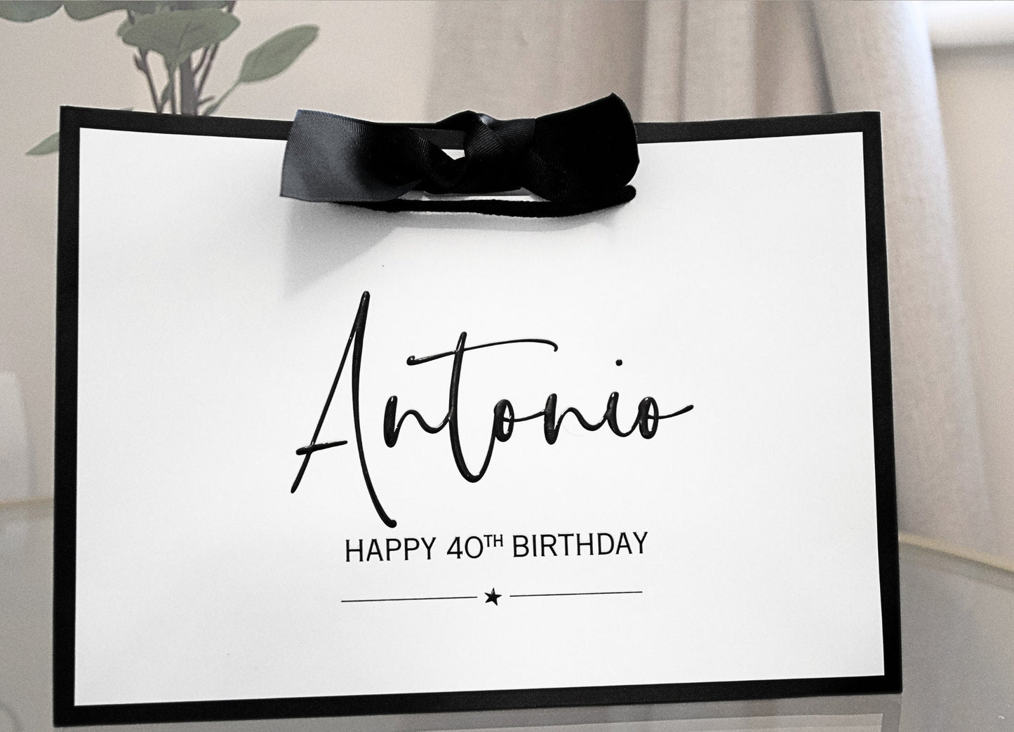Black Border Birthday Gift Bag