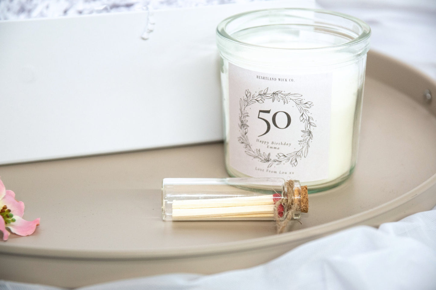 50th birthday candle, candle for friend, personalised candle, 50 year old gift