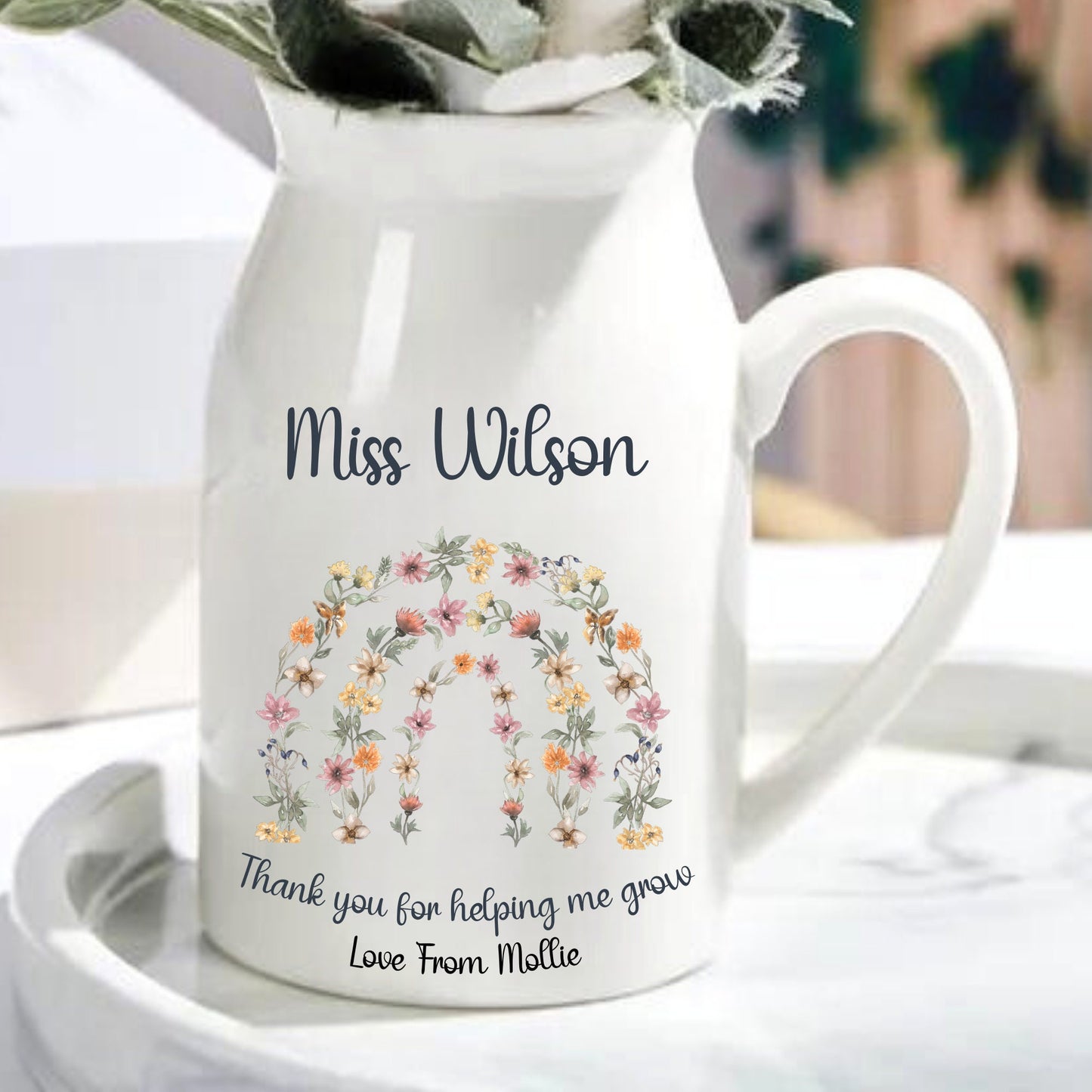 Floral Rainbow Teacher Vase