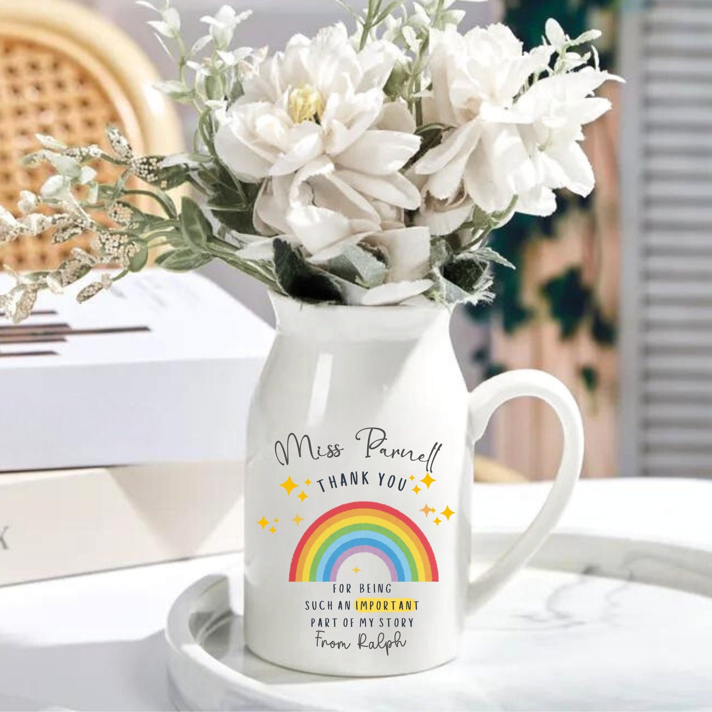 Thank You Teacher - Rainbow Vase