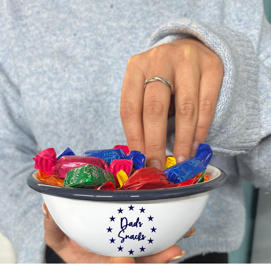 Dad's Snacks Enamel Treat Bowl