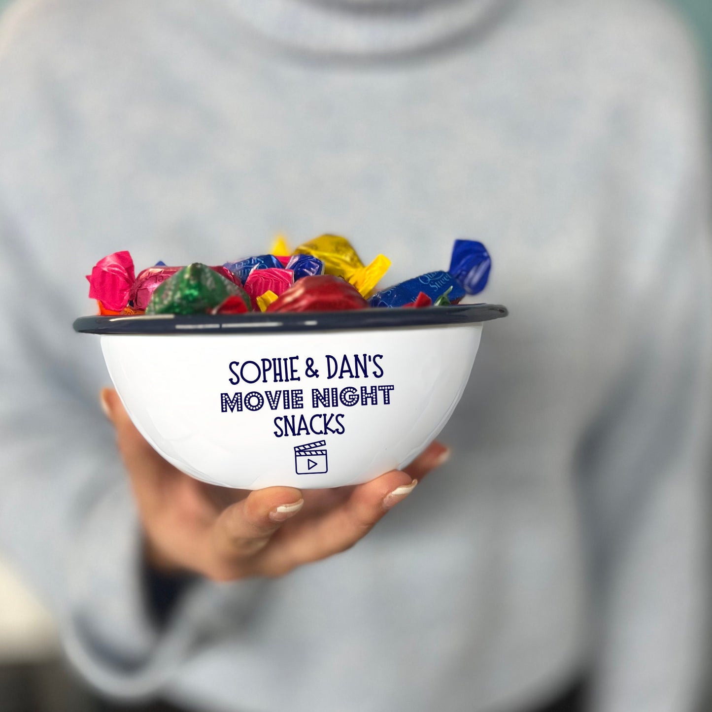 Couple's Movie Night Snacks Enamel Bowl