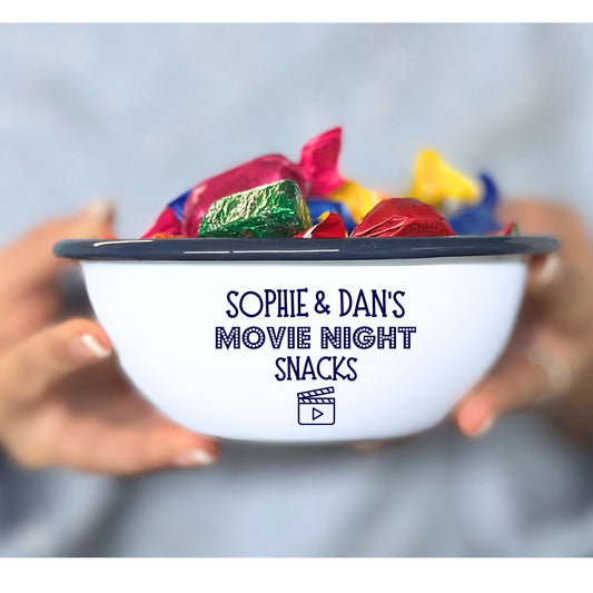 Couple's Movie Night Snacks Enamel Bowl