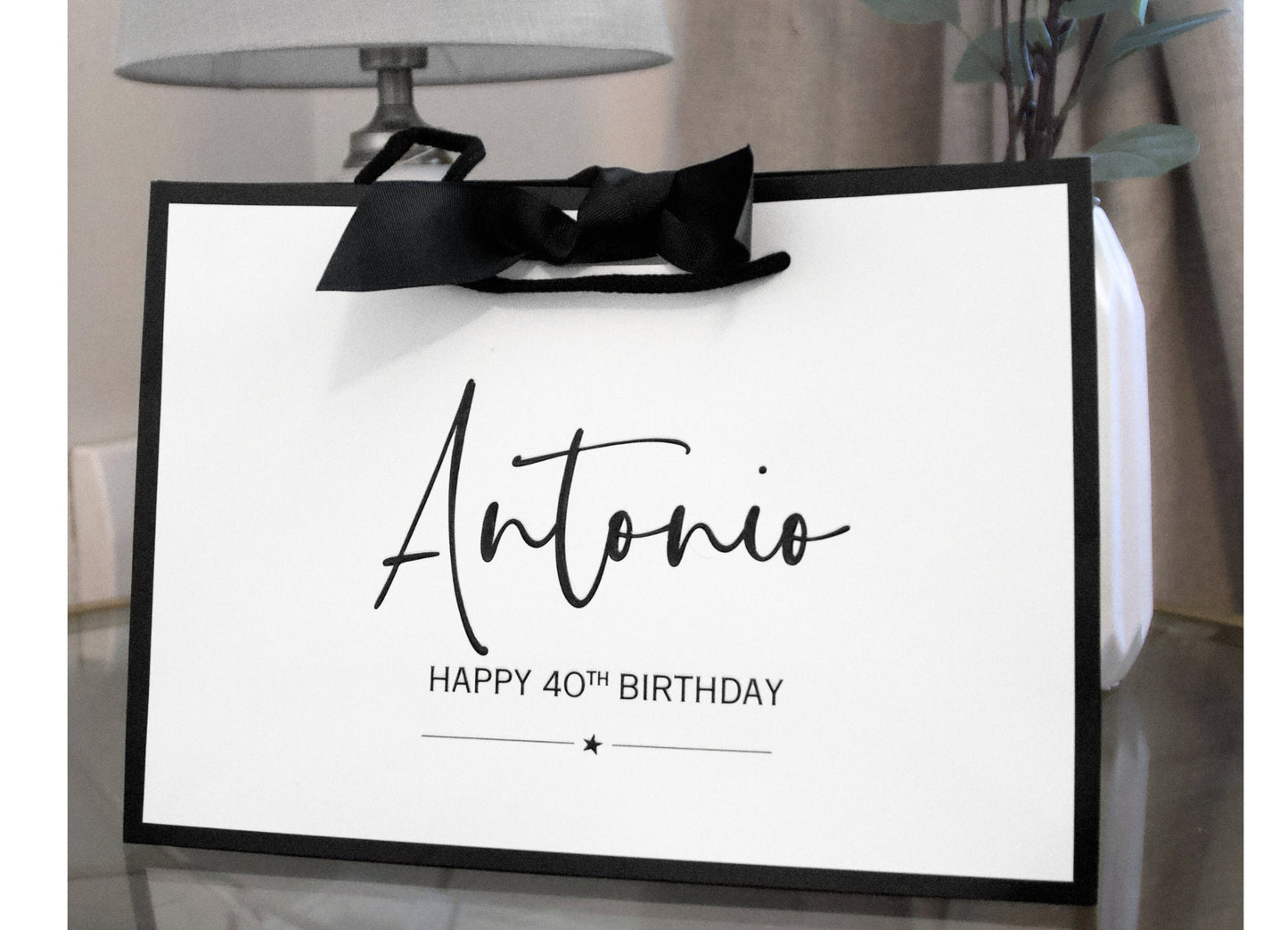 Black Border Birthday Gift Bag