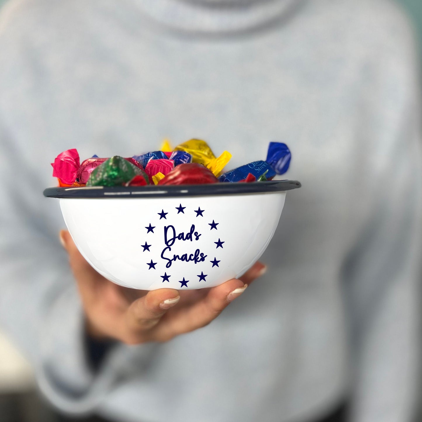 Dad's Snacks Enamel Treat Bowl