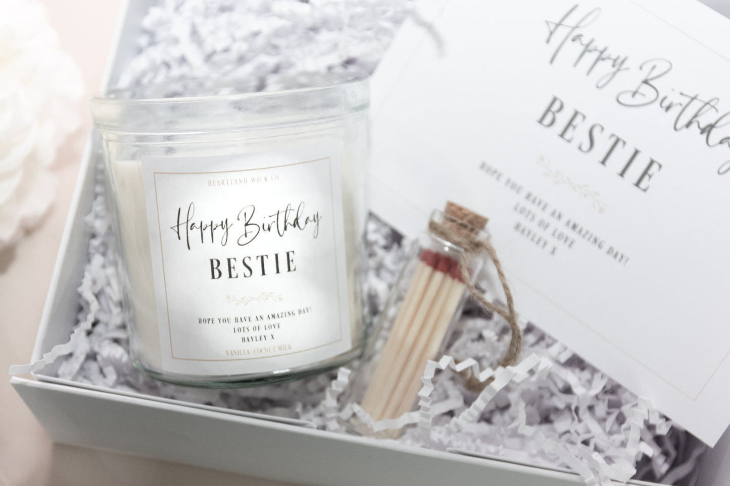 happy birthday bestie candle, bestie candle gift set