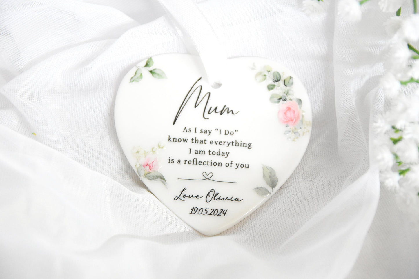 sentimental heart gift for mum on wedding day