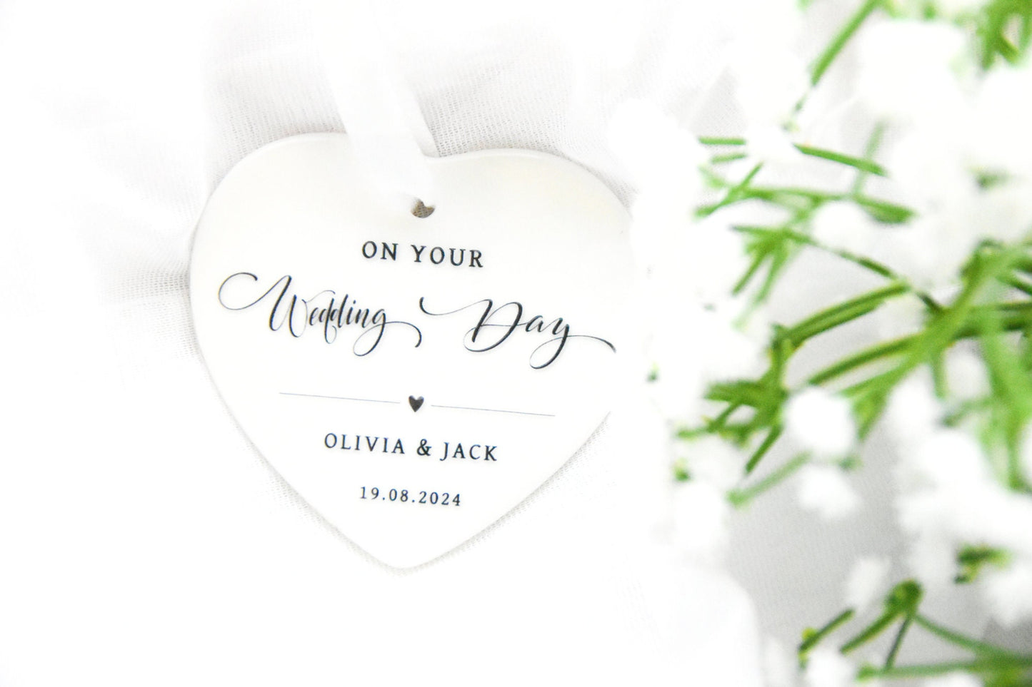 Personalised Wedding Gift, Gift for Wedding Couple, Just Married Gift, On Your Wedding Day, Wedding Keepsake, Newlywed Gifts, Ceramic Heart
