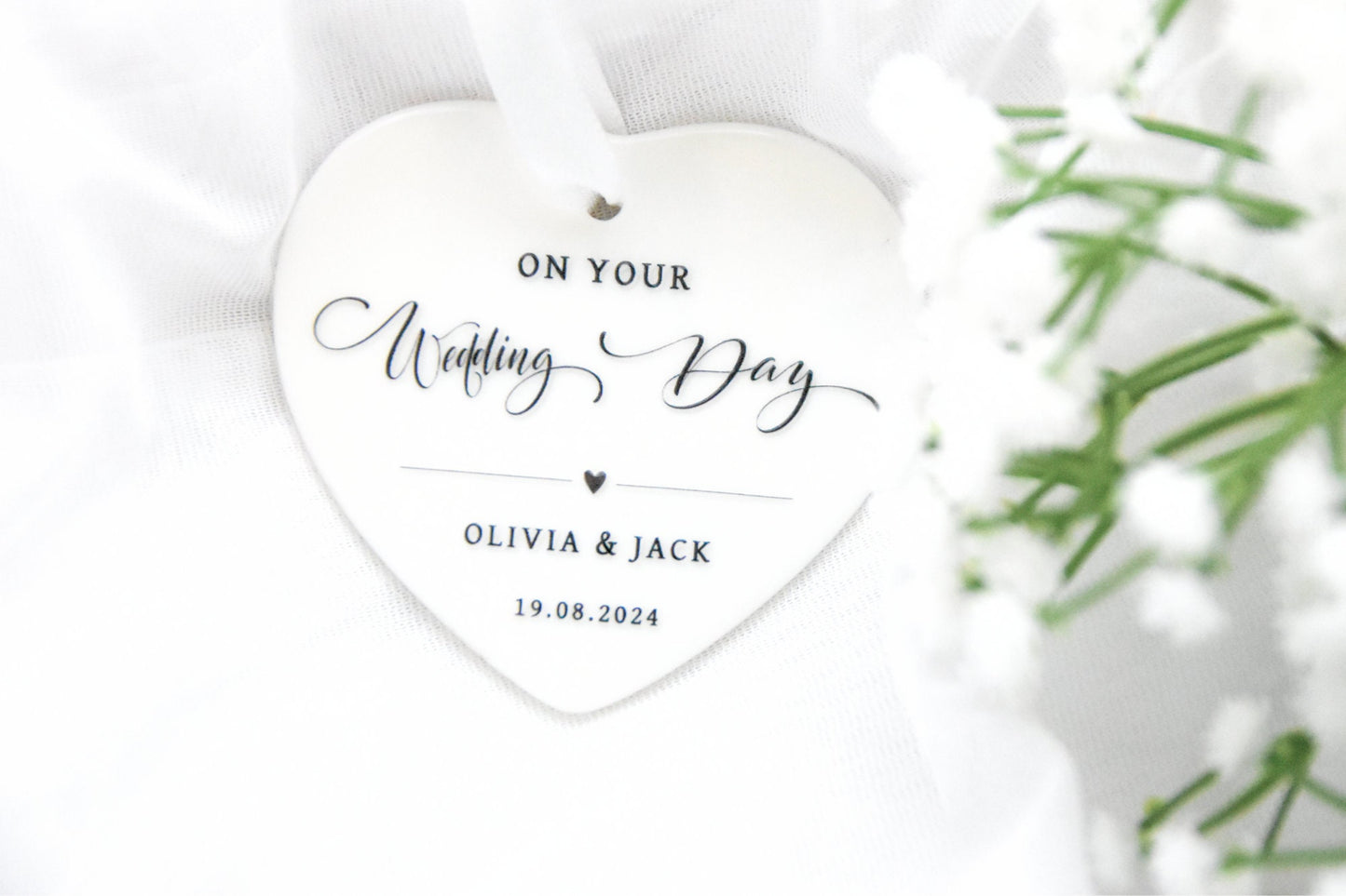 Personalised Wedding Gift, Gift for Wedding Couple, Just Married Gift, On Your Wedding Day, Wedding Keepsake, Newlywed Gifts, Ceramic Heart