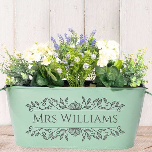 beautiful flower planter pot, flower pot for teachers, teach gift, personalised teacher gift, personalised gift for teacher, plant pot with flowers