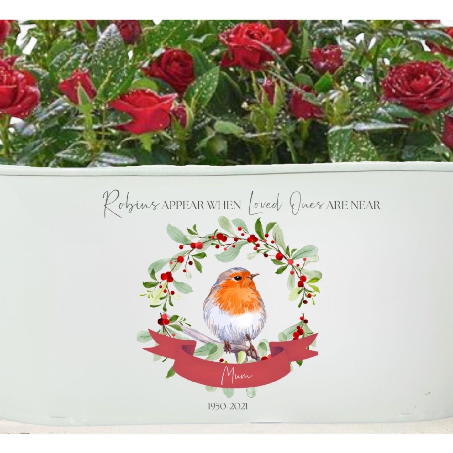 Robins Appear When Loved Ones Are Near - Memorial Planter