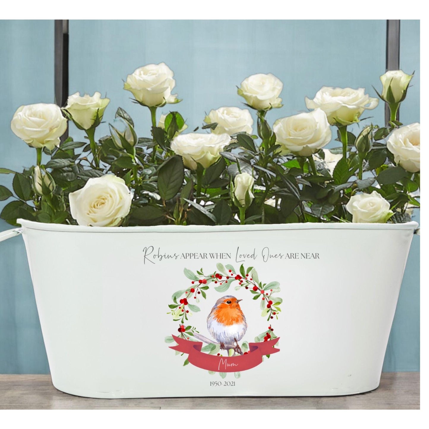 Robins Appear When Loved Ones Are Near - Memorial Planter