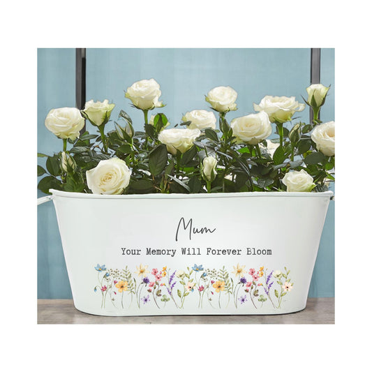 Mum memorial planter, Your memory will forever bloom,In memory gift, memorial gift, memorial plant pot, garden memorial gift, grave plant pot, cemetery plant pot