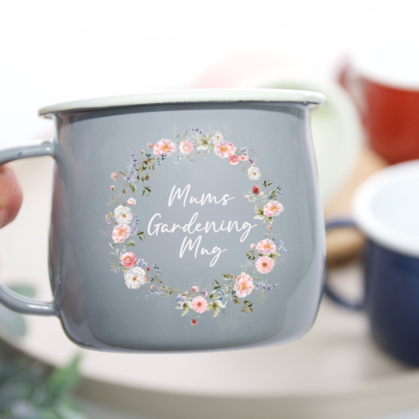 Personalised Floral Gardening Belly Mug