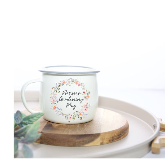 Personalised Floral Gardening Belly Mug