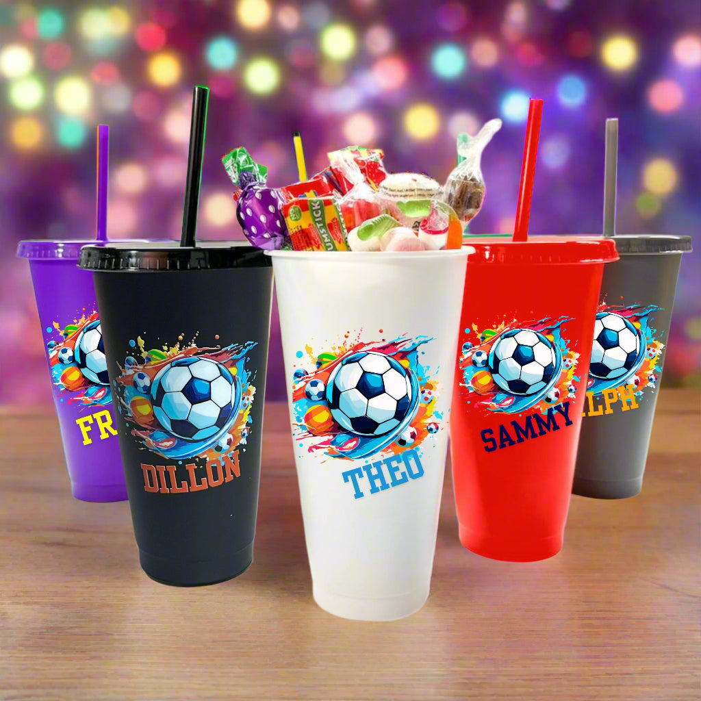 party favour cold cups, cold cup, football party cup, football party favours