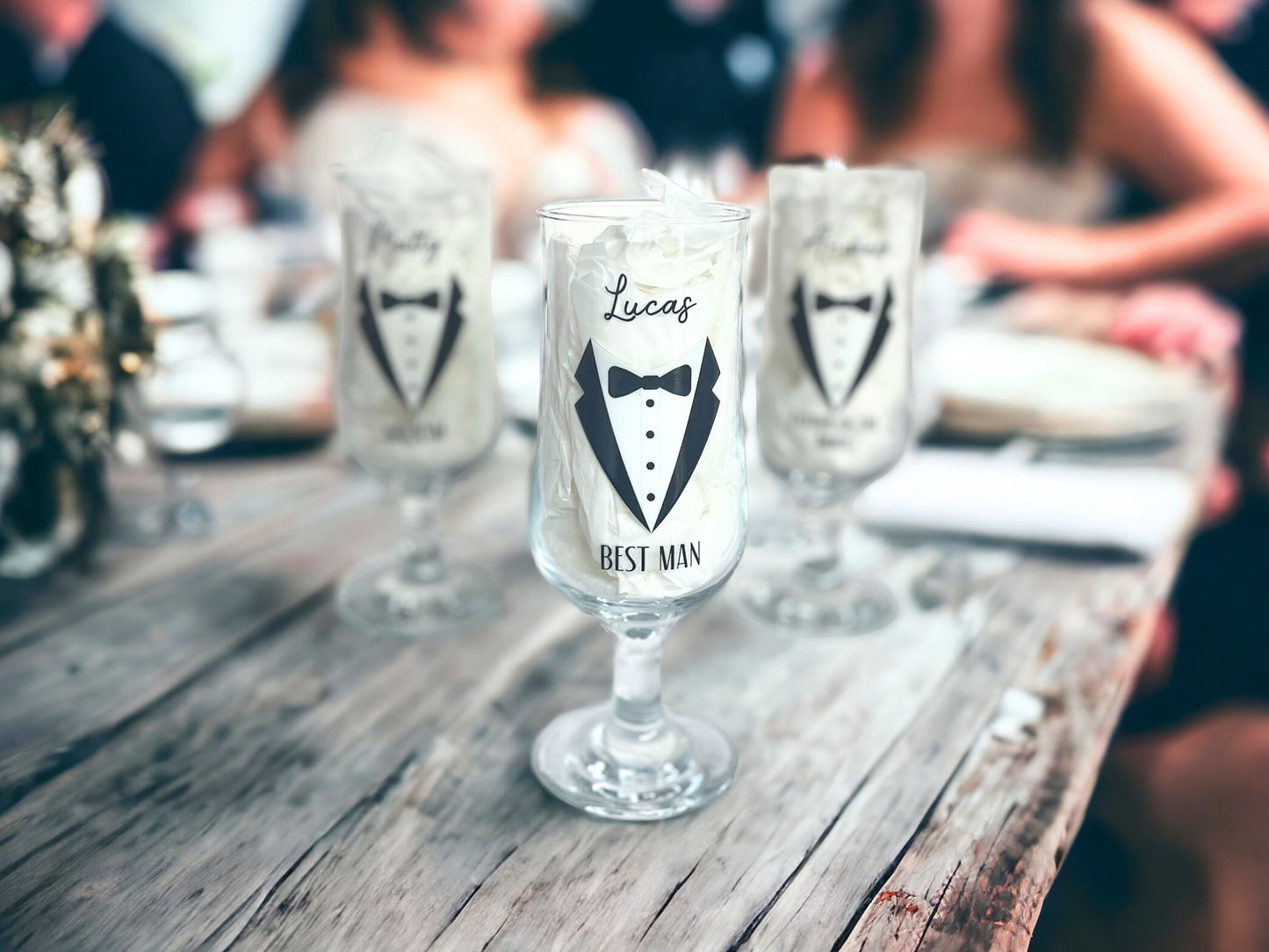 Stemmed Groomsman Beeer Glass